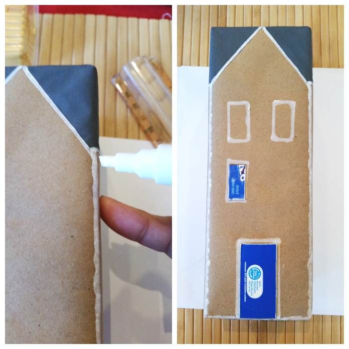 Faux ice the Gingerbread Cookie Box Houses
