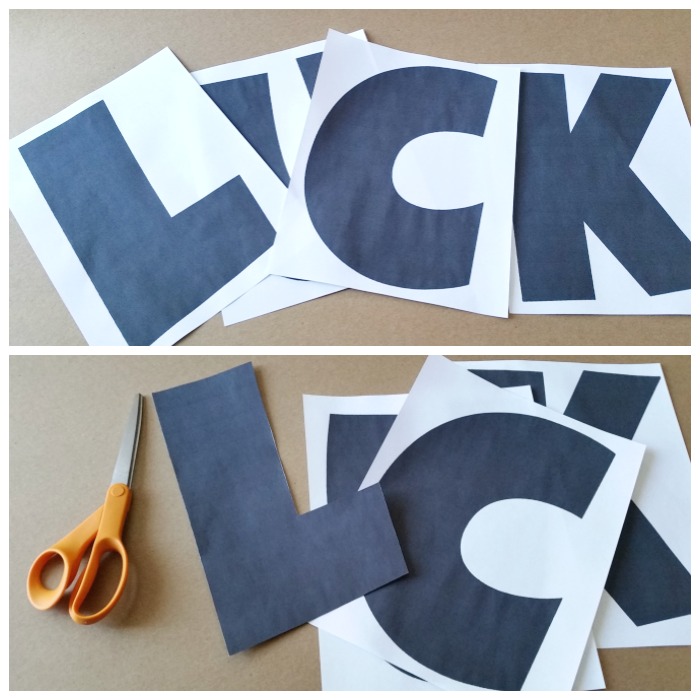 DIY St. Patrick's Day Word Art letter cutting