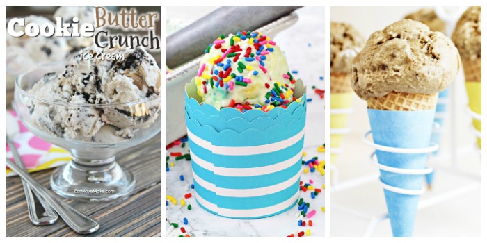 ice cream recipes - cookie butter crunch, birthday cake, toasted marshmallow ice cream recipes