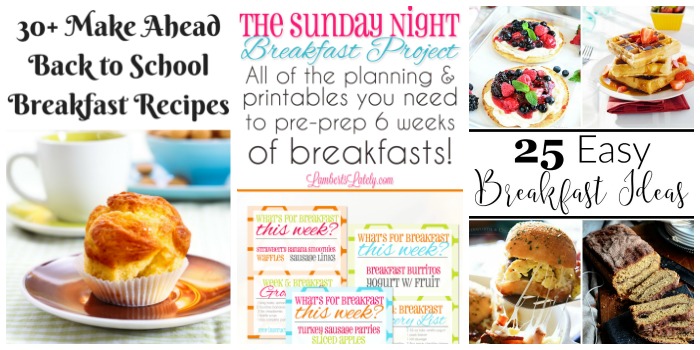 Helpful Back to School Ideas for Parents - Make ahead breakfasts, breakfast planner, easy breakfast ideas