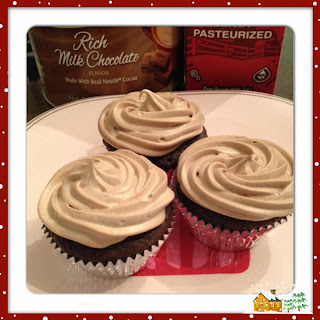 Hot Chocolate Cupcakes with cream filling