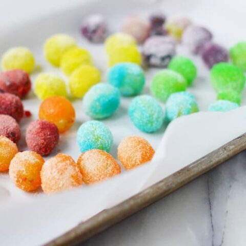 Rainbow Jell-O Frosted Grapes