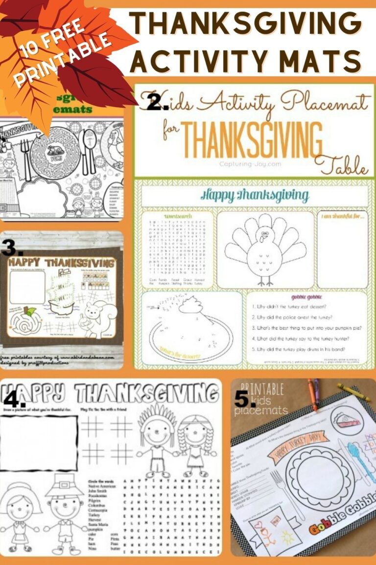 Kids Thanksgiving Activity Printables - My Pinterventures
