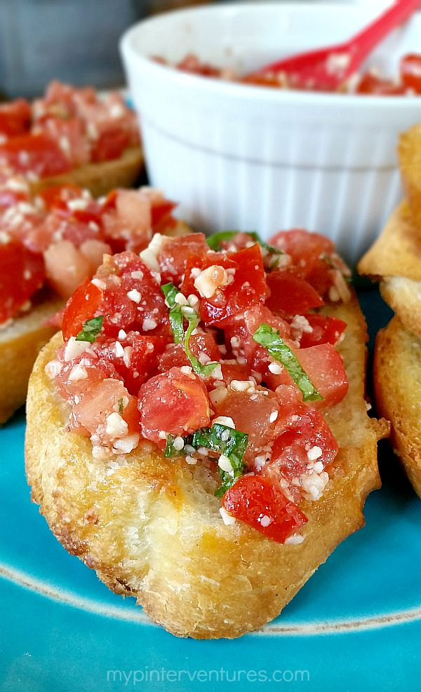 Bruschetta with Tomato and Asiago Parmesan Cheese