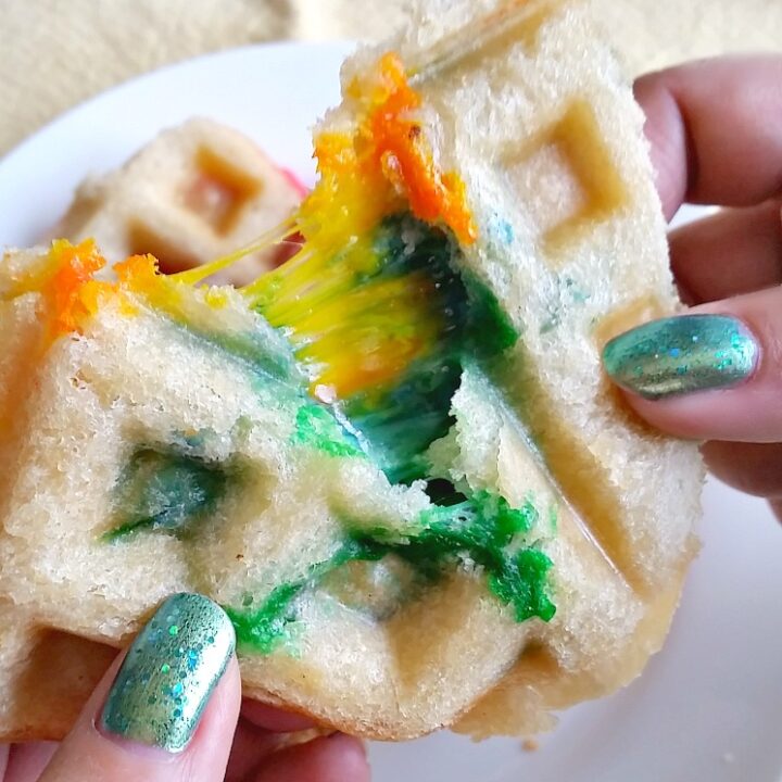 Rainbow Grilled Cheese Waffleich