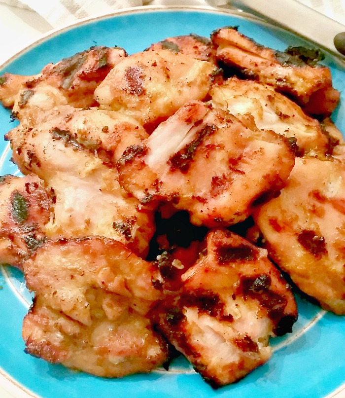 Grilled peanut soy marinated chicken