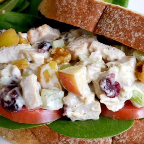 Finished simple turkey salad sandwiches