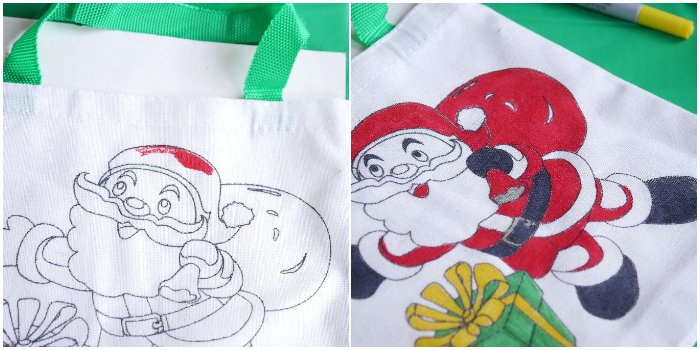 Mini Christmas Tote Gift Bags - Santa