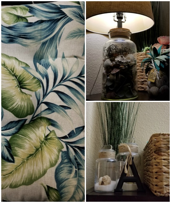 tropical craft room pillow pattern and decorative accents