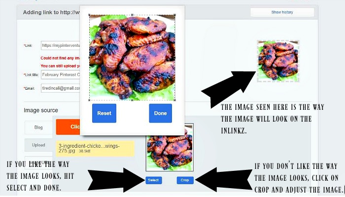 How to add an image to inlinkz before it goes live