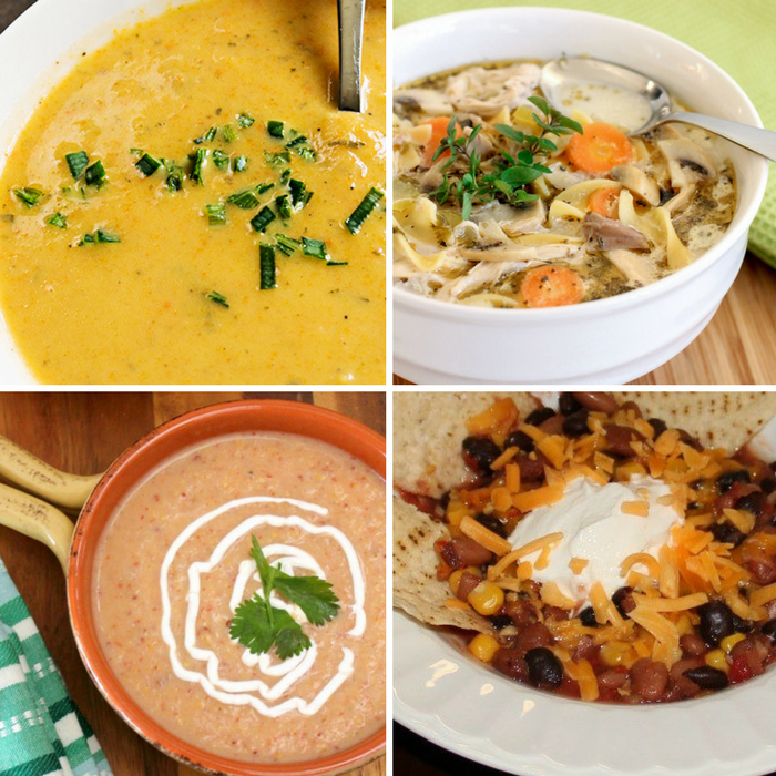 Winning Homemade Soups - Creamy Leek & Potota Soup, Chicken Noodle Soup, Chipotle Potato Soup, Meatless Taco Soup