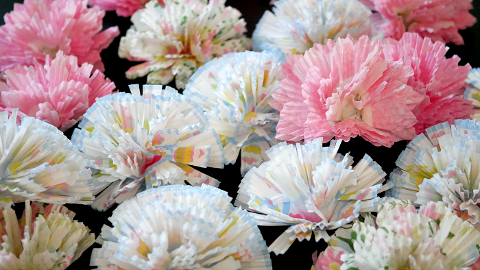 Cupcake liner flowers
