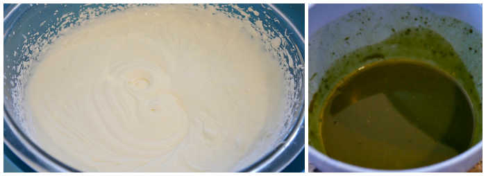 Matcha mousse whipped cream and matcha mix