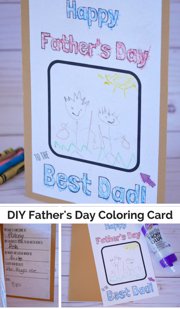 DIY Father’s Day Coloring Card Template - My Pinterventures