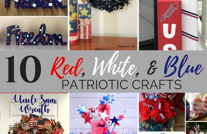 Diy Red White Blue Patriotic Crafts Merry Monday Link Party