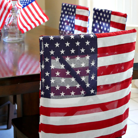 Patriotic flag dining chair covers