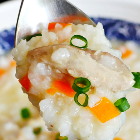 Soft rice and chicken porridge