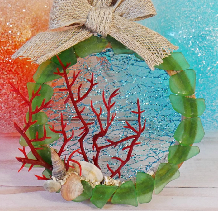 DIY Hoop Coral Beach Ornament
