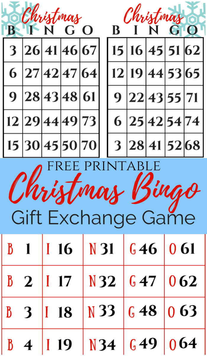 Christmas BINGO Gift Exchange Game December Pin Challenge My 