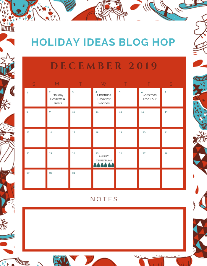 December Holiday Ideas Blog Hop Calendar