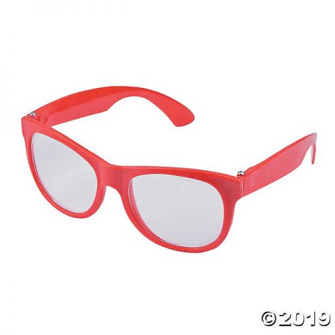 Image for Red Clear Lens Glasses - 12 Pc.