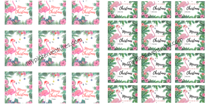 Christmas Flamingo Printables - gift tags