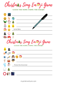 Christmas Song Emoji Game - My Pinterventures