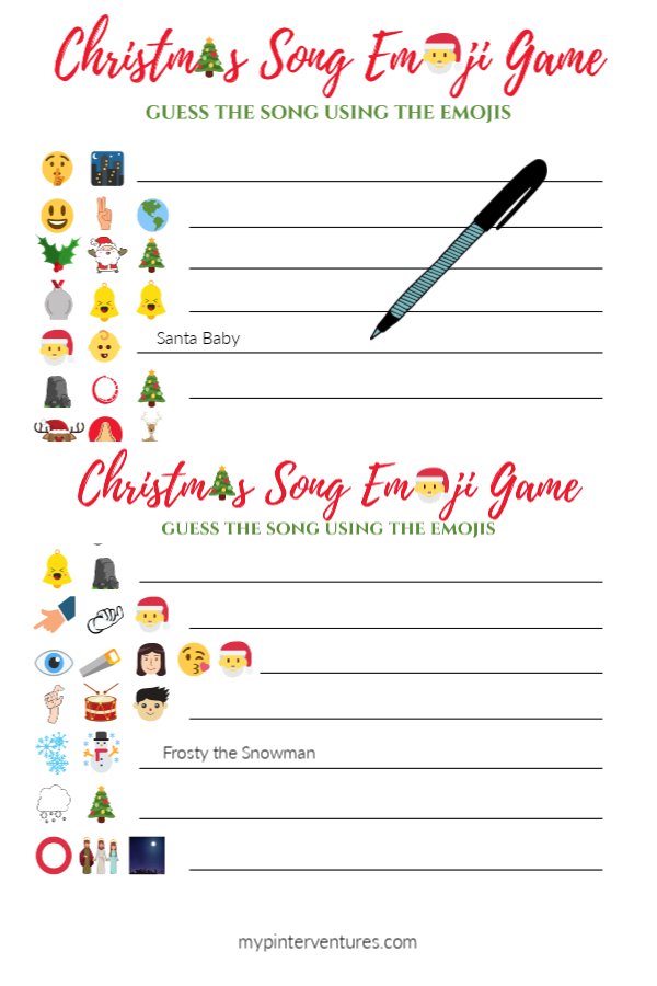 Christmas Song Emoji Game My Pinterventures