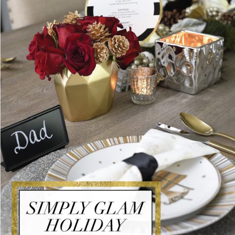 Image for Black, White, Gold & Red Holiday Tablescape