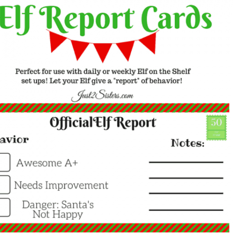 Image for Elf on the Shelf Report Card Printable