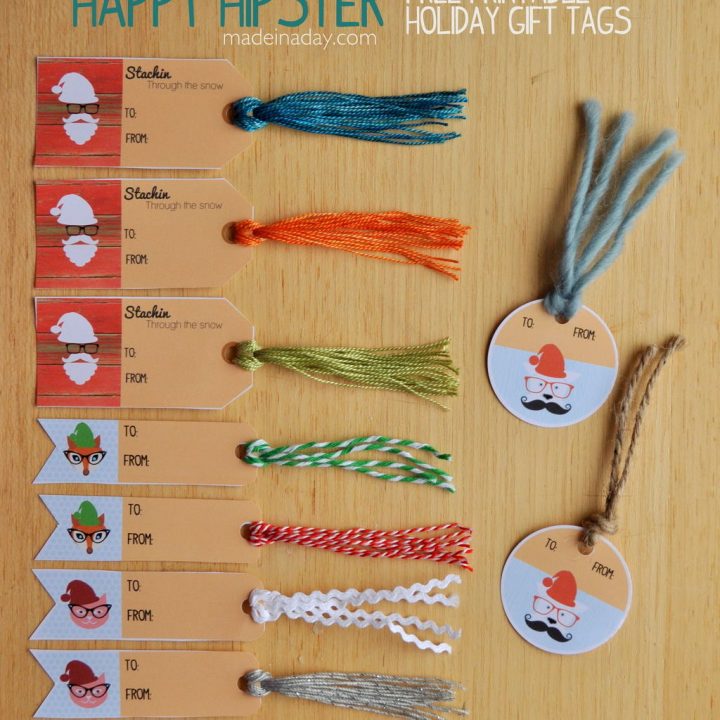 Image for Hipster Holiday Free Printable Gift Tags