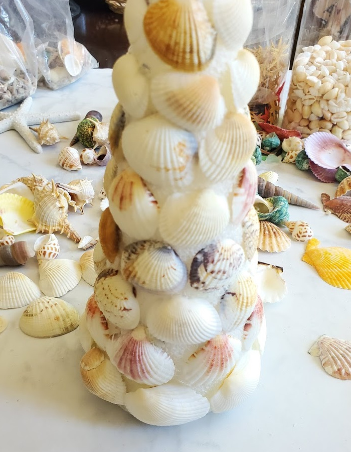 Seashell base of seashell christmas tree