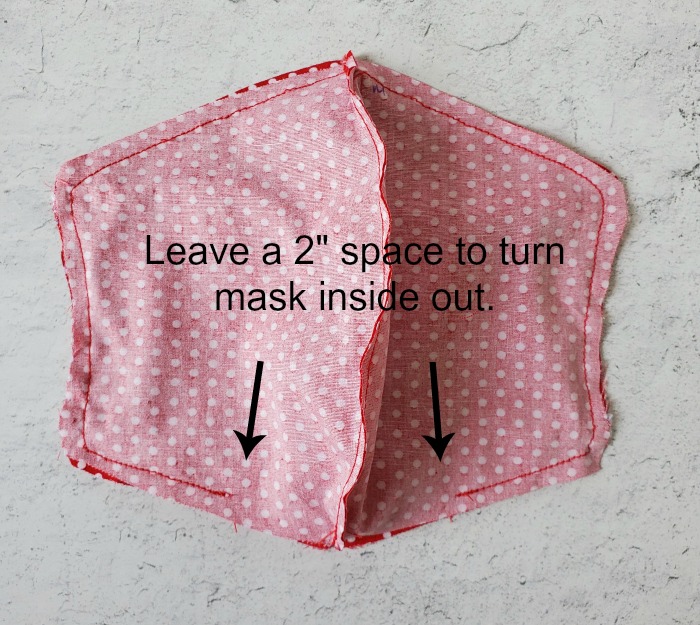 Sew outside seam of mask