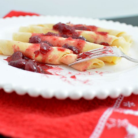Image for Eggnog Crepes With Cranberry Grand Marnier Compote
