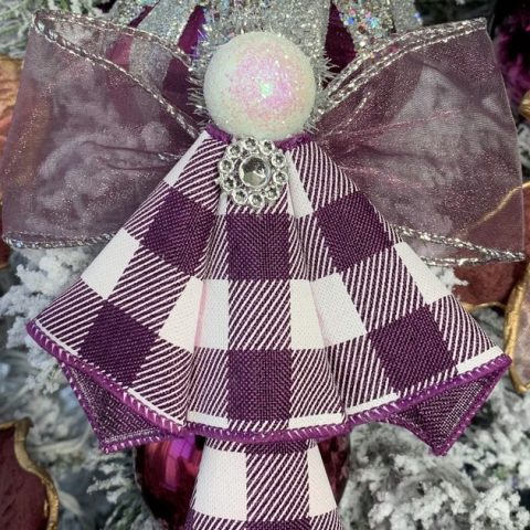 Image for Purple Plaid Angel Ornaments