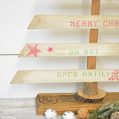 Image for Louvered Door Slat Tabletop Christmas Tree