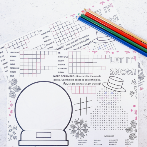 Free Christmas Activity Coloring Mat Printable - My Pinterventures