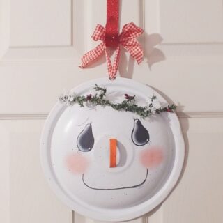 Image for Upcycled Pan Lid Snowman