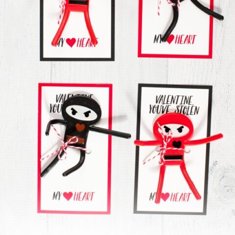 Image for Ninja Non-Candy Classroom Valentines Free Printable