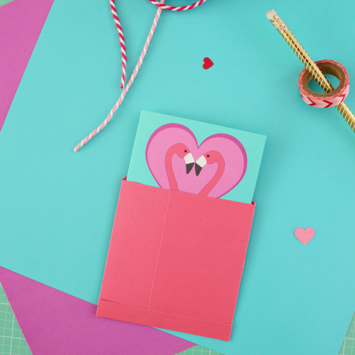 Image for "LET'S FLAMINGLE" PRINTABLE VALENTINE CARD