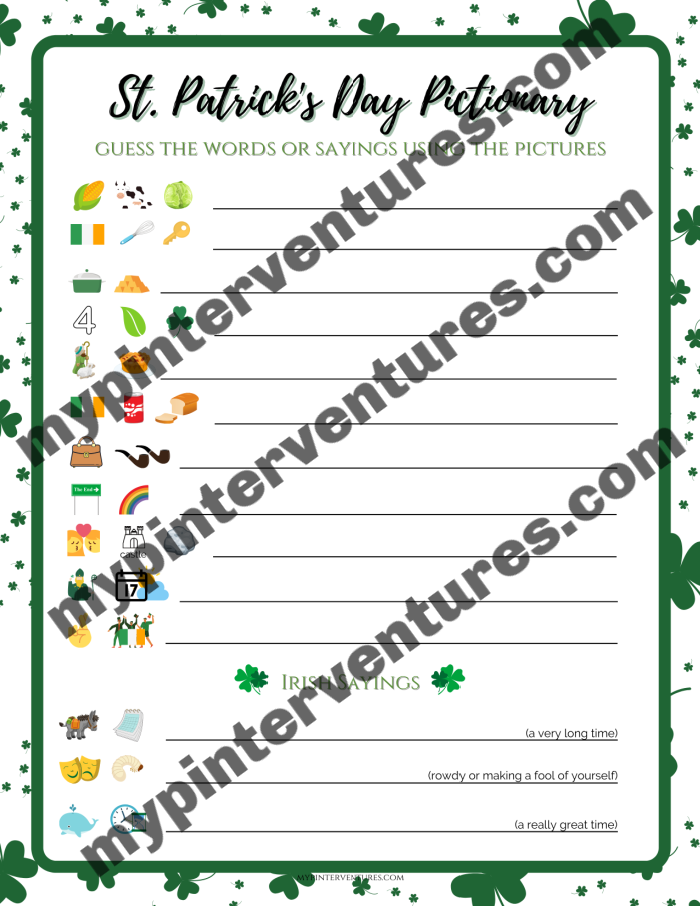 Free St. Patrick's Day I Spy Game - My Pinterventures