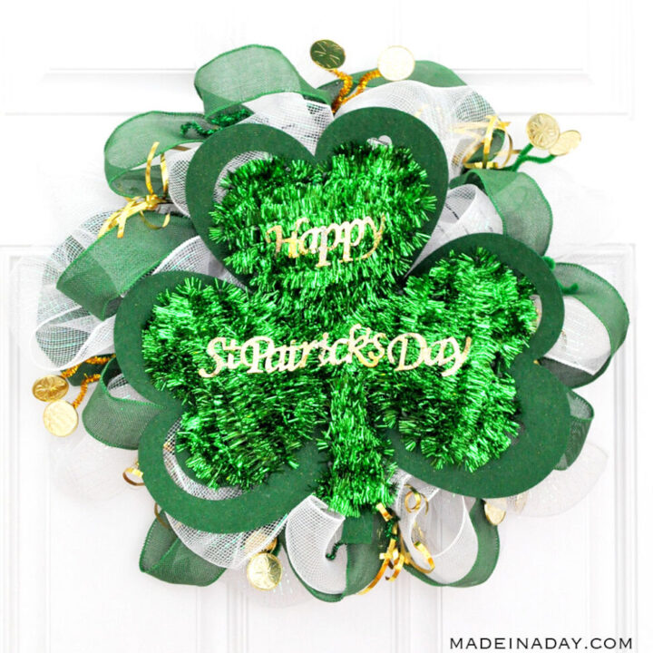 Image for St Patricks Day Dollar Store Mesh Wreath