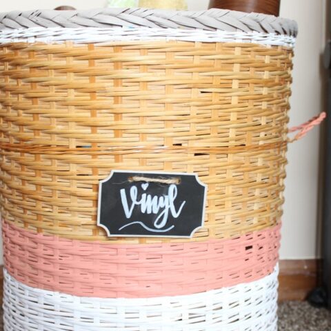 Image for DIY Vinyl Storage Basket | Thrift Store Upcycle