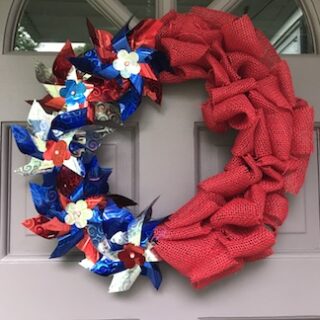 Image for Patriotic Pinwheel Wreath from the Dollar Store