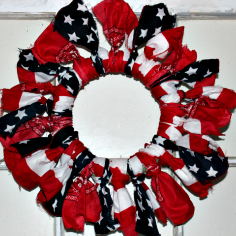 Image for Make A Fun Fourth Of July Dollar Store Bandana Wreath