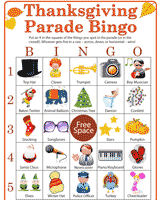 Image for Thanksgiving Parade Activity | Printable Bingo Game