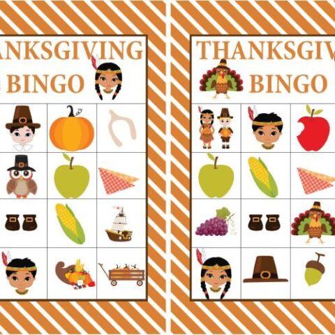 Image for Free Printable Thanksgiving Bingo Game | Kids Thanksgiving Games