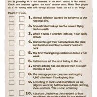Image for Thanksgiving Fowl Play - Fact or Fiction - Free Printable Game!