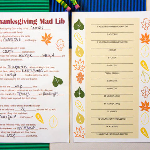 Image for Free Thanksgiving Mad Lib Printable | A Fun Thanksgiving Activity