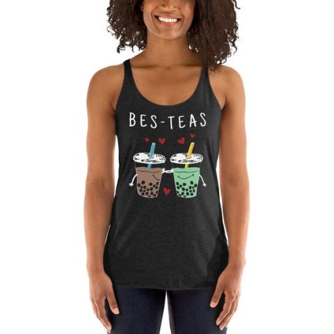 Image for Bes Teas Womens Racerback Tank Besties Best Friends | Etsy